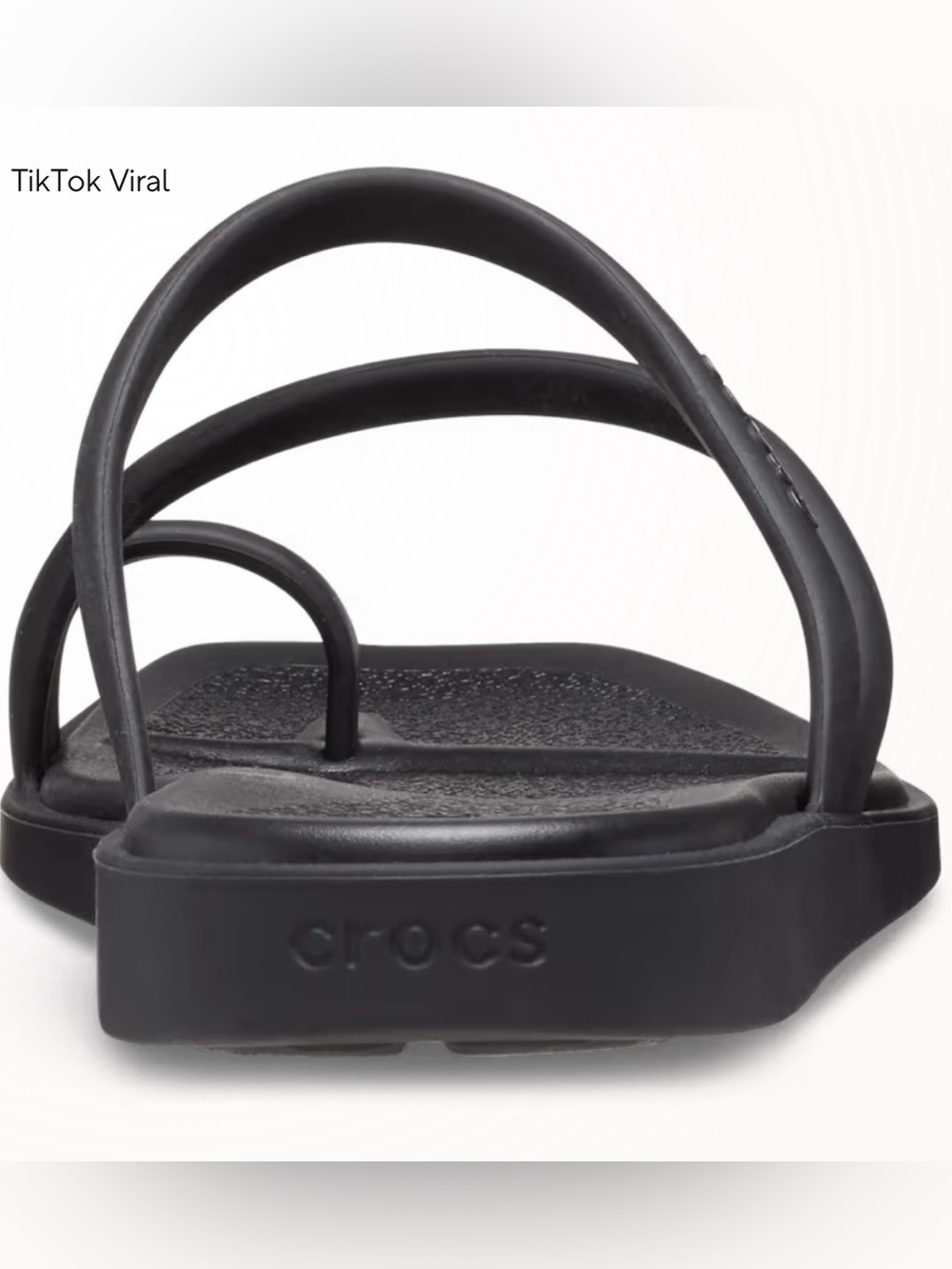 BNWT CROCS Black Miami Toe Loop Double-Strap Slide Sandals - Picture 11 of 12